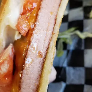 Fried Bologna added Tomatoe... This was very good!