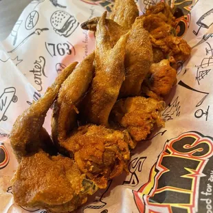 fried chicken wings in a wrapper