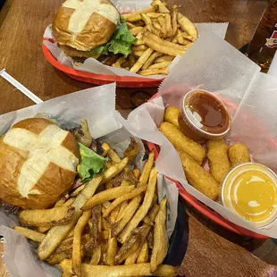 Cheeseburger Fresh Hand-Cut Fries Mozzarella Sticks