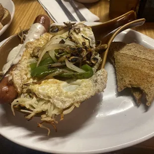 Country skillet with polish sausage