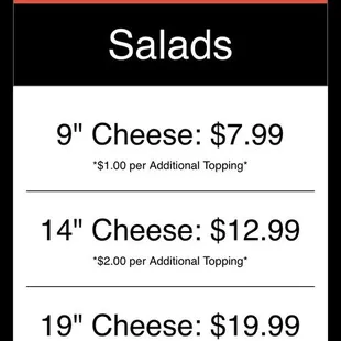 Website menu pizza prices