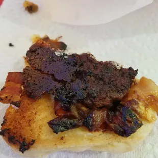 Burnt, crunchy original slider.