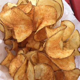 Home made chips. Soooo good. Not greasy.