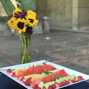 Fresh fruit and mint platter