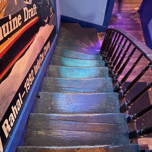 Original staircase. Railing was really low.