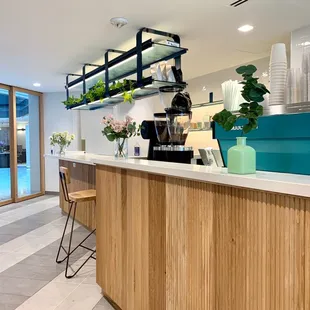 a view of a coffee shop counter