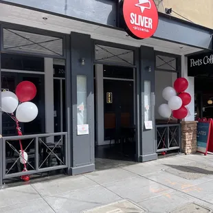 the entrance to sliver pizzeria