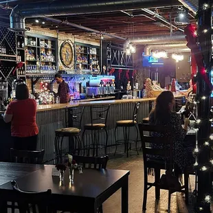 Bar area! Beautiful Christmas decor!