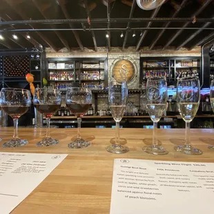 Wine flights: sparkling and red