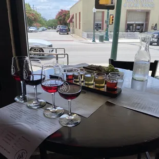 Wine, cider and mini cheese plate