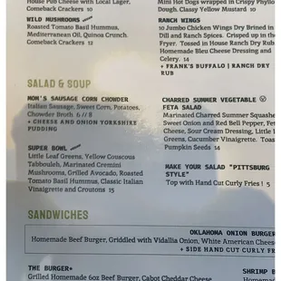 Food menu 1of2