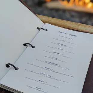 Happy Hour Drinks Menu
