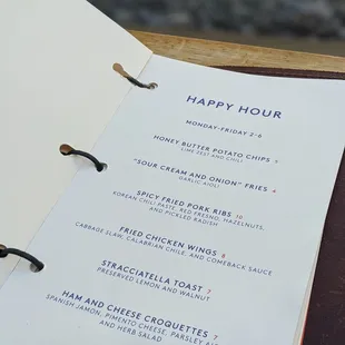 Happy Hour Food Menu