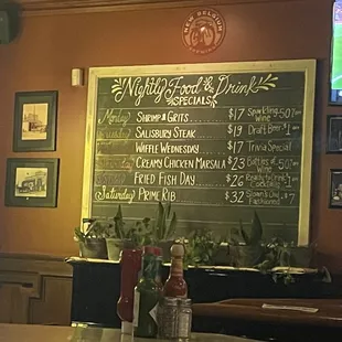 the menu