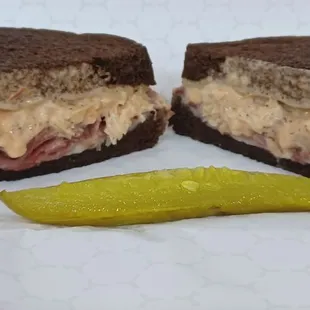 a sandwich and a pickle