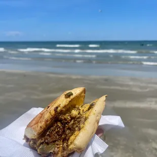 Philly Cheese Steak on Stewart Beach!