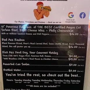 New up-to-date menu