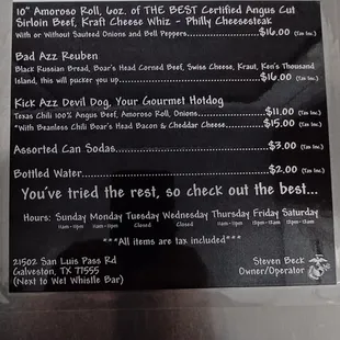 menu