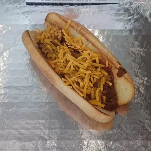 My new Kick-Ass devil dog made with all Texas Chili company out of Fort Worth except the Amarosa rolls best damn dog you'll ever have