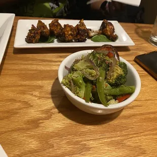 broccoli and buffalo wings