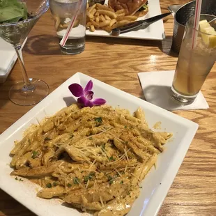 Sloppy Prime Beef Burger Chicken Alfredo Pasta