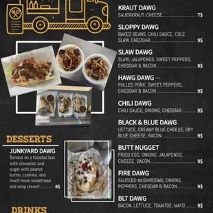 Menu from their Facebook