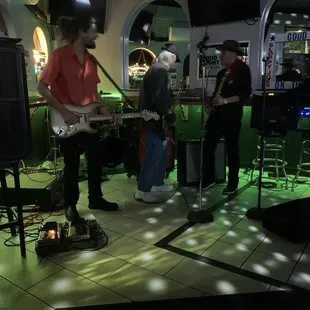 a group of people playing music