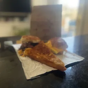 Brisket Egg and Cheese, Egg and Cheese, Hash Brown