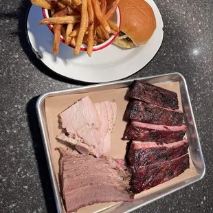 Cheeseburger and Ribs, Turkey, and Brisket