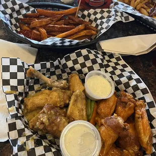 Wings and Sweet Potato Fries