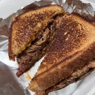 Cheesy pork sandwich