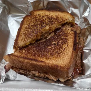 Cheesy pork sandwich