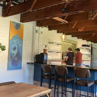 Hip interior with plenty of space.