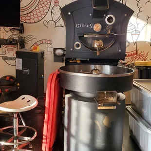 a coffee machine in a coffee shop