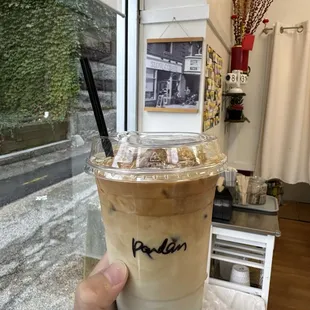 Pandan coconut latte