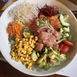 Tuna Salmon Yellowtail White Fish Poke Bowl