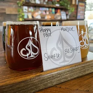 three different types of beer