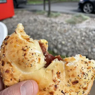 Half a breakfast bagel