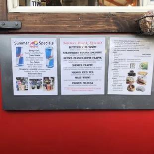 Summer 2021 drink specials menu &amp; breakfast menu