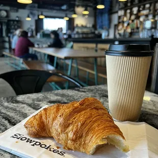 Butter croissant and latte