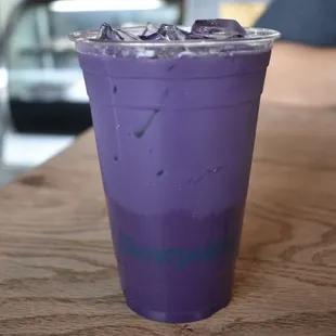 purple rain latte with oat milk aka ube flavored @ericeatsagain on IG