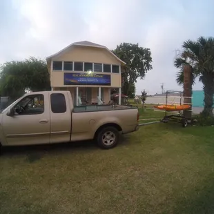 Loading up kayaks in the earlier morning for rentals.