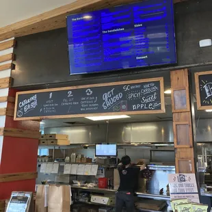 a menu on the wall