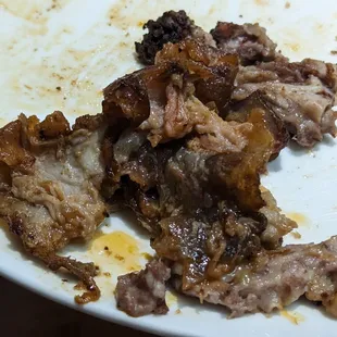 Fat from  1/2 lb. of pulled pork and  1/2 lb. of brisket - a bit much I think