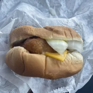 Slugburger with everything and cheese