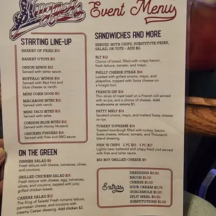 Event menu