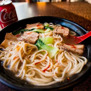 Pork belly noodle soup