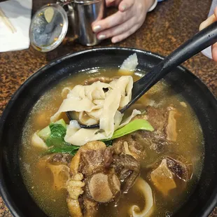 oxtail soup with shaved noodles