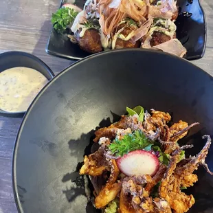 Takoyaki &amp; Fried Squid Leg