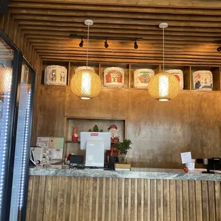 he front desk of a restaurant